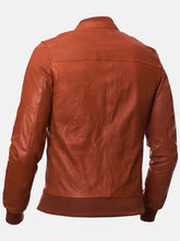 Load image into Gallery viewer, Men&#39;s Bomber Brown Leather Jacket
