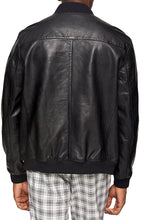Load image into Gallery viewer, Mens Bomber Motercycle Leather Varsity Collar Jacket
