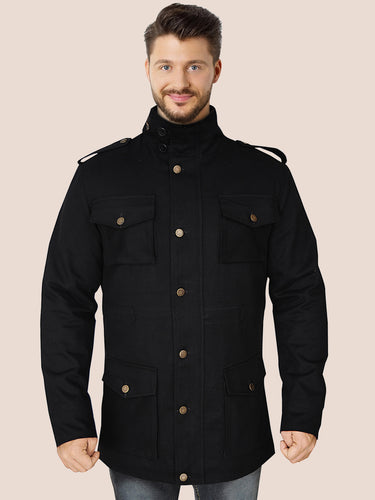 Men's Classic Black Cotton Jacket
