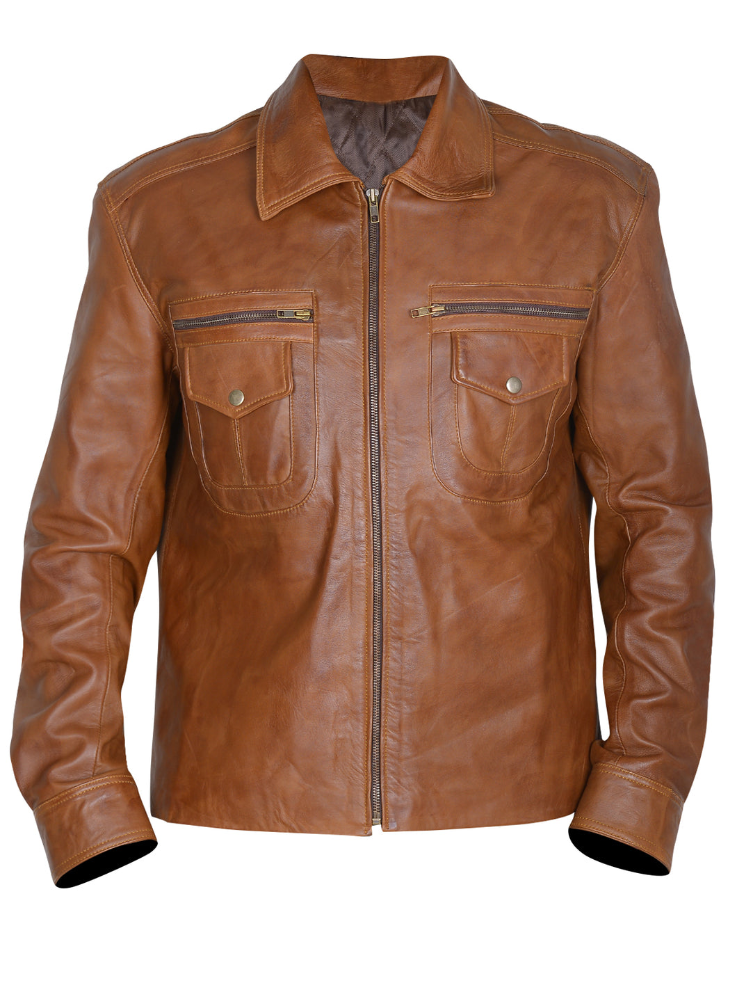 Nestor Carbonell Sheriff Alex Brown Leather Jacket