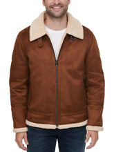 Load image into Gallery viewer, Mens Faux Leather Shearling Jacket

