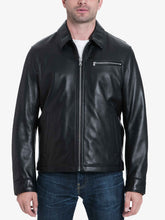 Load image into Gallery viewer, Men&#39;s Black Biker Zipper Pocket Leather Jacket

