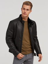 Load image into Gallery viewer, Mens Biker Leather Jacket with Lambskin Lining
