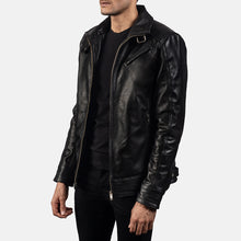 Load image into Gallery viewer, Black Premium Leather Biker Jacket
