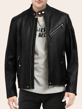 Load image into Gallery viewer, Men’s Real Leather Black Biker Jacket
