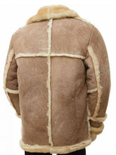 Load image into Gallery viewer, Men’s Sand Brown Shearling Leather Coat
