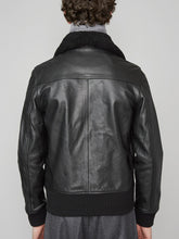 Load image into Gallery viewer, Black fur Leather Jacket
