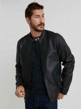 Load image into Gallery viewer, Mens Trendy Black Biker Real Leather Jacket
