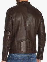 Load image into Gallery viewer, Mens Dark Brown Biker Leather Jacket
