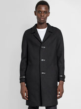 Load image into Gallery viewer, Mens Black Wool Long Coat
