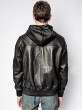 Load image into Gallery viewer, Mens Dashing Bark Black Bomber Hooded Jacket
