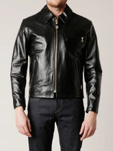 Load image into Gallery viewer, Mens Biker Black Real Leather Jacket
