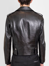 Load image into Gallery viewer, Black Calfskin Biker Leather Jacket
