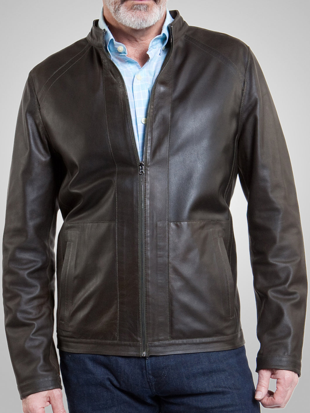 Mens Stylish Brown Leather Jacket - Boneshia