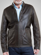 Load image into Gallery viewer, Mens Stylish Brown Leather Jacket - Boneshia
