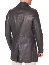 Load image into Gallery viewer, Mens Vintage Aspect Leather Collar Coat
