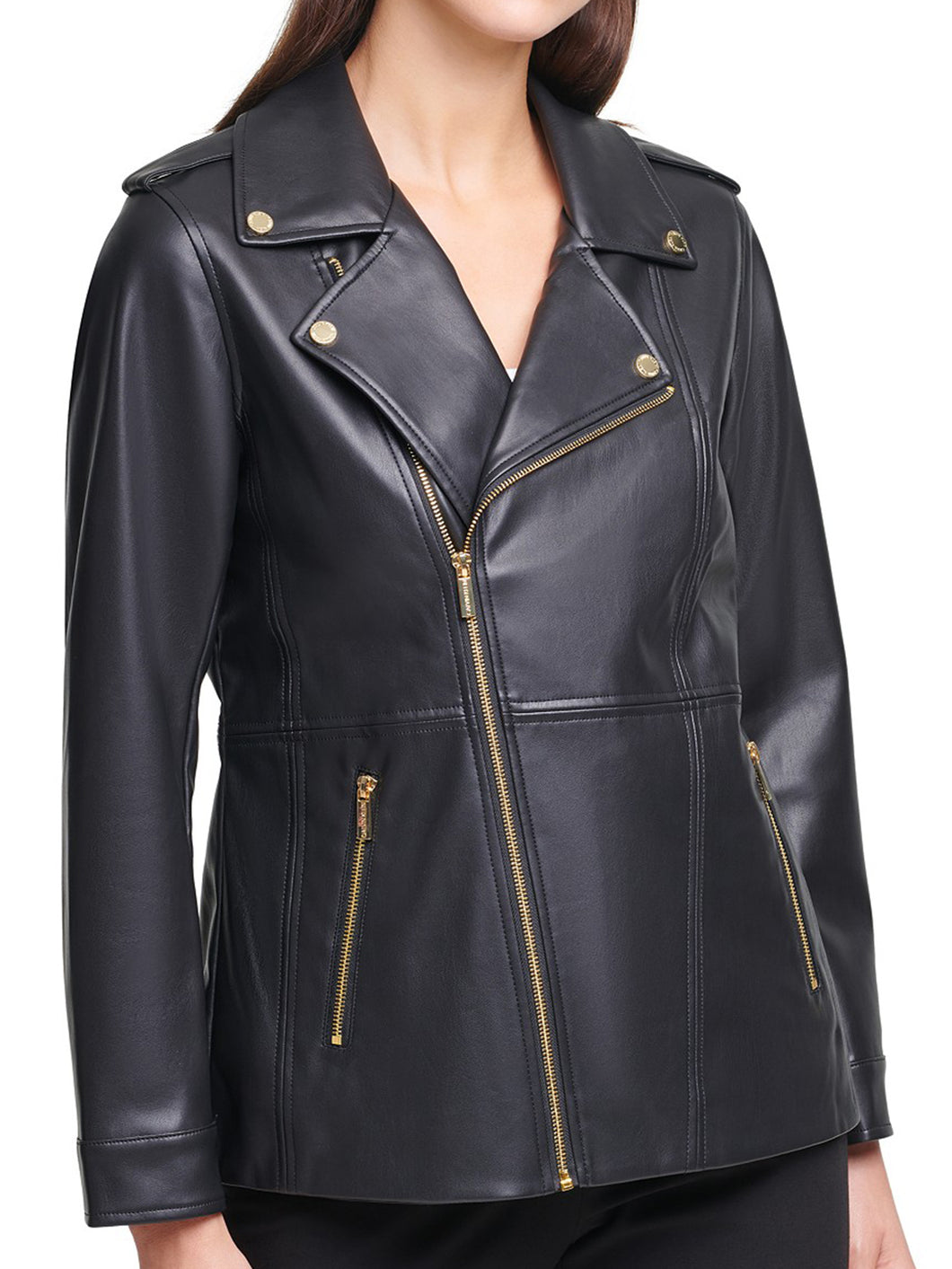 Womens New Asymmetrical Motercycle Leather Jacket