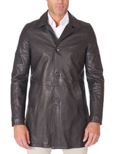 Load image into Gallery viewer, Mens Vintage Aspect Leather Collar Coat
