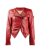Load image into Gallery viewer, Women Red Biker Jacket
