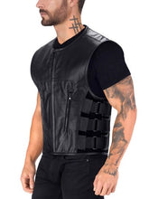 Load image into Gallery viewer, Real Leather Black Vest For Mens
