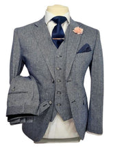 Load image into Gallery viewer, Three Piece Gangster Style Mens Grey Suit
