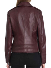 Load image into Gallery viewer, Women’s Petite Real Leather Biker Jacket
