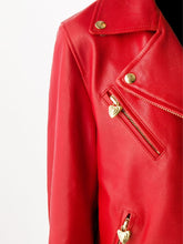 Load image into Gallery viewer, Women’s Red Genuine Leather Jacket
