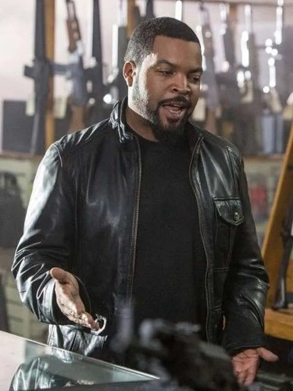 Ice Cube Ride Along Black Leather Biker Jacket