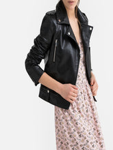 Load image into Gallery viewer, asymmetrical Women Blaack Leather Jacket - Boneshia
