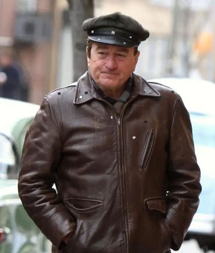 Robert De Niro The Irishman Frank Brown Leather Smart Jacket