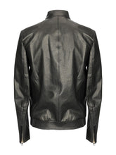 Load image into Gallery viewer, Men Shinny Jet Black Leather Jacket - Boneshia
