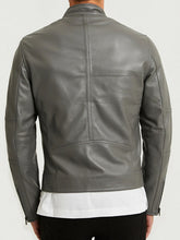 Load image into Gallery viewer, Mens Grey Leather Jacket
