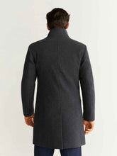 Load image into Gallery viewer, Men Smoke Grey Wool Trench - Boneshia.com
