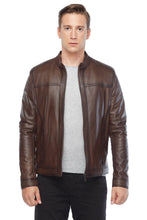 Load image into Gallery viewer, Sport Stitched Classic Leather Brown Jacket
