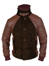 Load image into Gallery viewer, Men Brown Leather Biker Bomber Jacket
