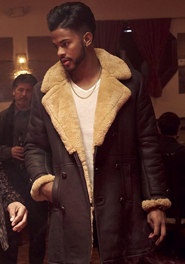 Trevor’s Youngblood Priest Shearling Brownish Leather Coat