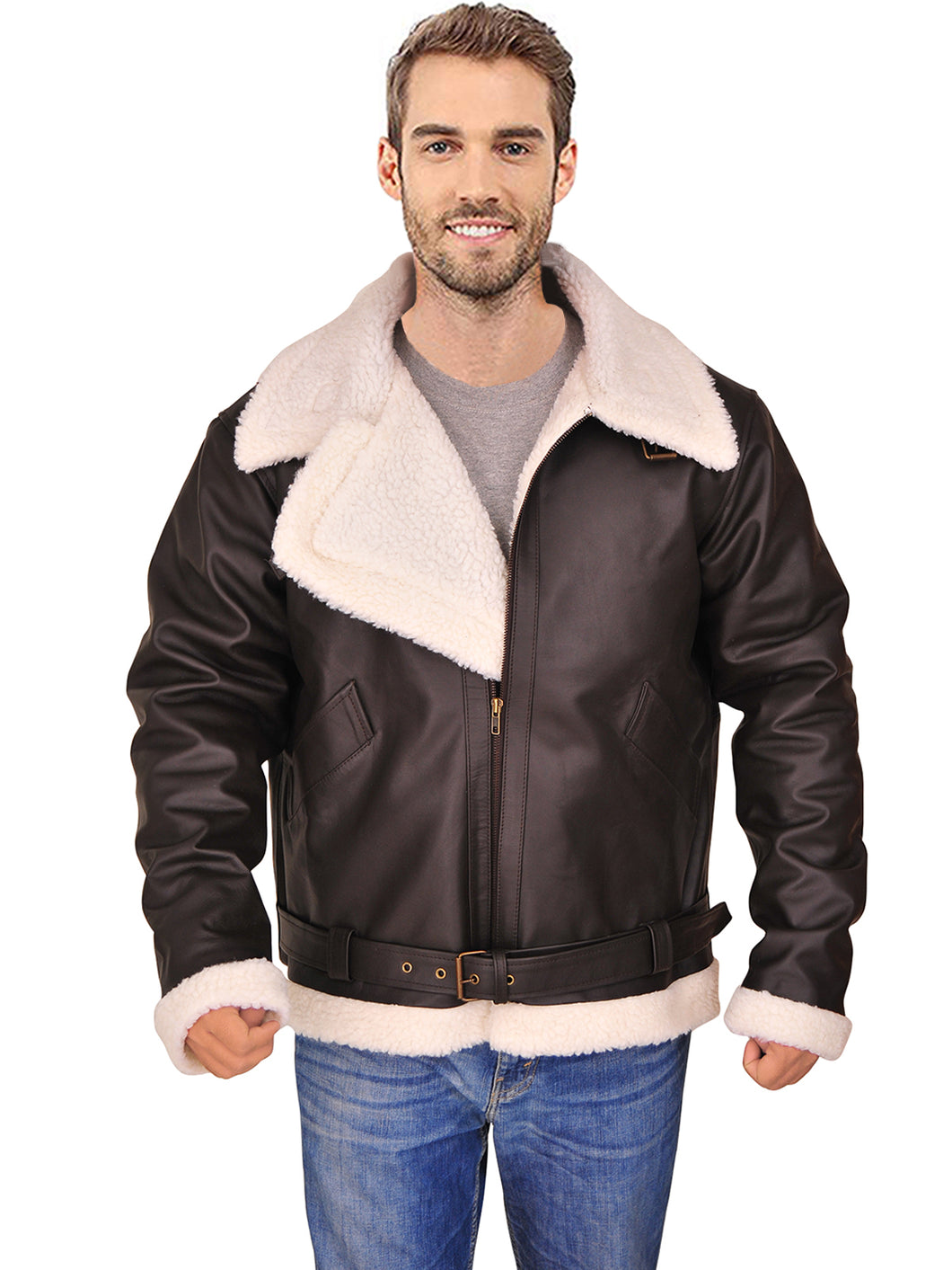 Rocky Balboa Sylvester Shearling Deep Brown Leather Jacket
