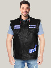 Load image into Gallery viewer, Terrific Bikers Black Leather Vest For Men
