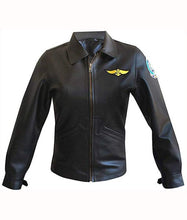 Load image into Gallery viewer, Kelly McGillis Top Gun Pilot Charlie Black Leather Jacket
