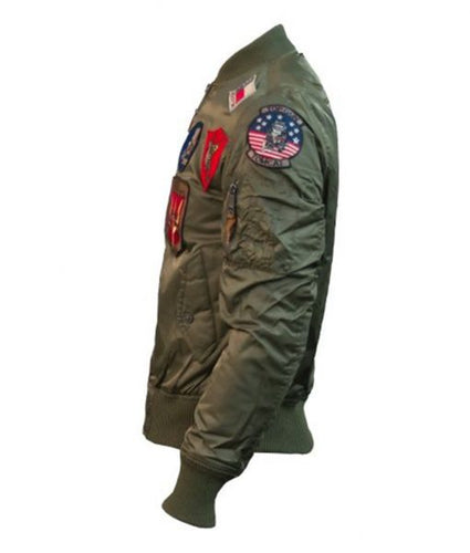 Top Gun Ma-1 Nylon Bomber Jacket With Patches