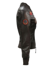 Load image into Gallery viewer, Top Gun Womens Bomber Vegan Leather Jacket
