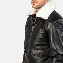 Load image into Gallery viewer, Airin G-1 Black &amp; White Leather Bomber Jacket
