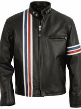 Load image into Gallery viewer, Men Black Rider USA Flag Motorcycle Leather Jacket
