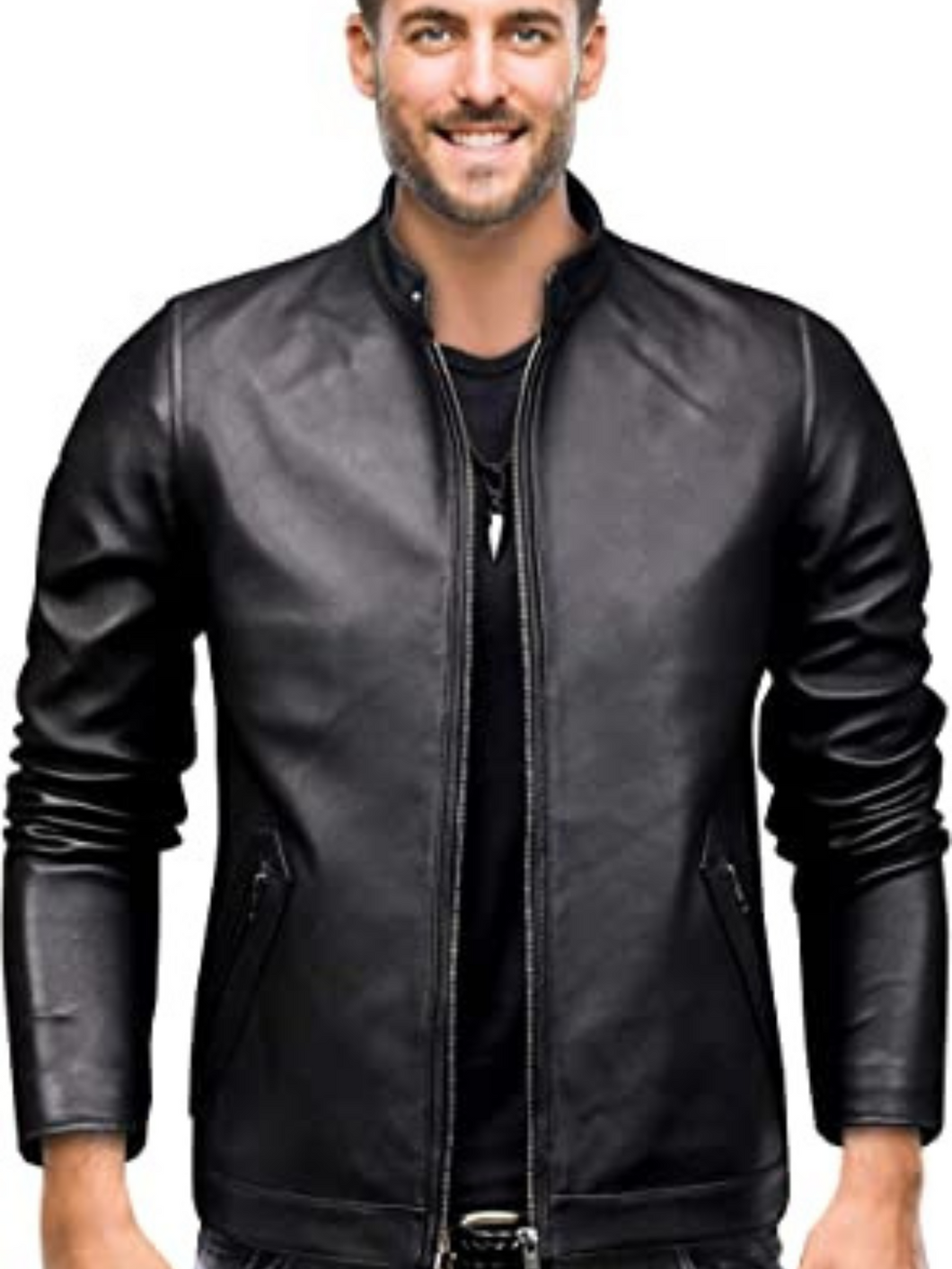 Black Moto Racer Leather Jacket