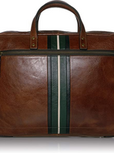 Load image into Gallery viewer, Men&#39;s Brown Leather Double Zip Briefcase Laptop Bag
