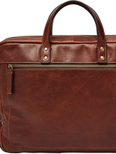 Load image into Gallery viewer, Men&#39;s Leather Double Zip Briefcase Laptop Bag
