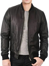 Load image into Gallery viewer, Mens Biker Black Cowhide Leather Jacket
