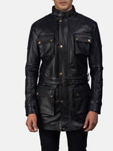 Load image into Gallery viewer, Mens Dolf Black Leather Jacket
