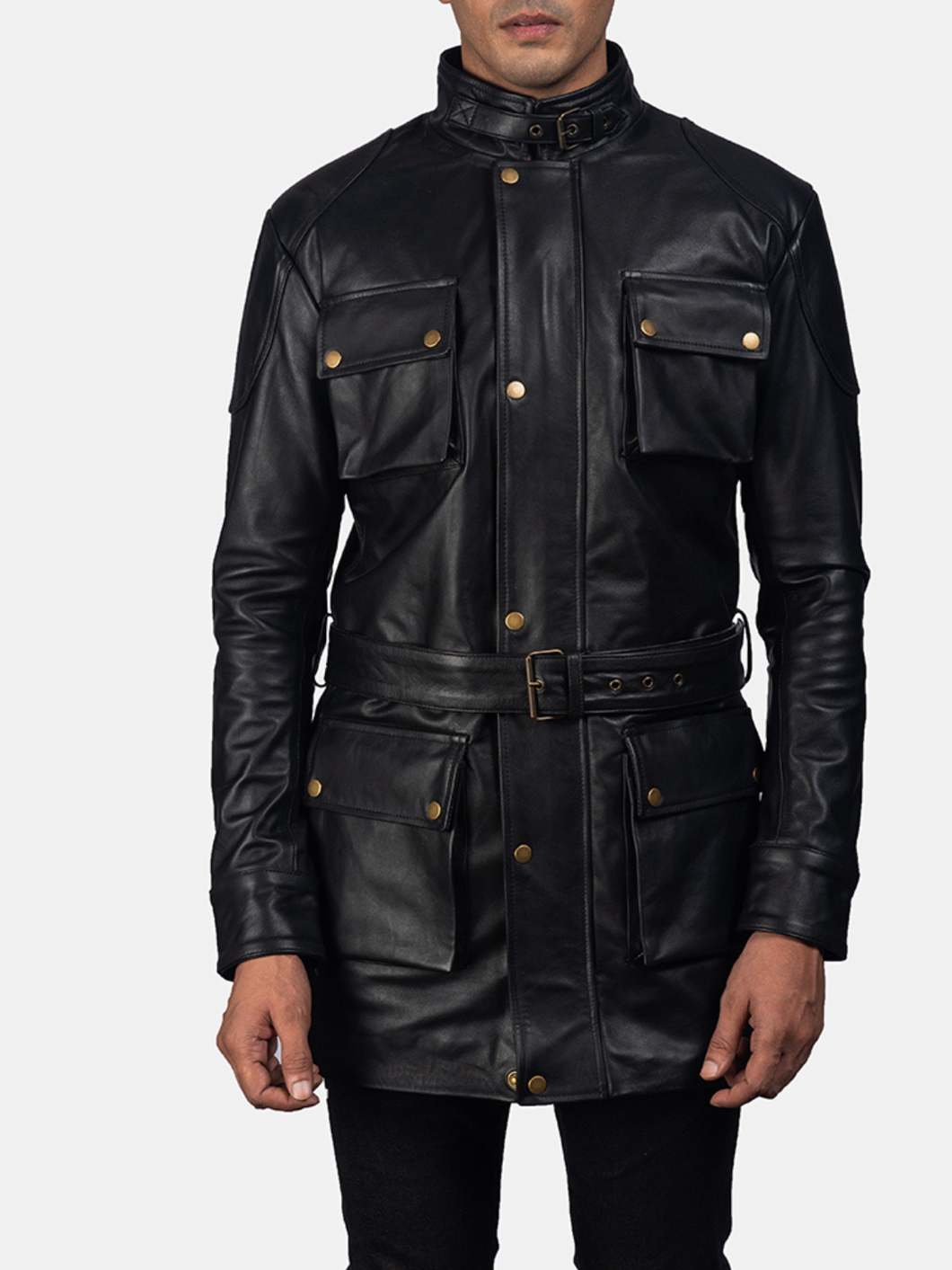 Mens Dolf Black Leather Jacket