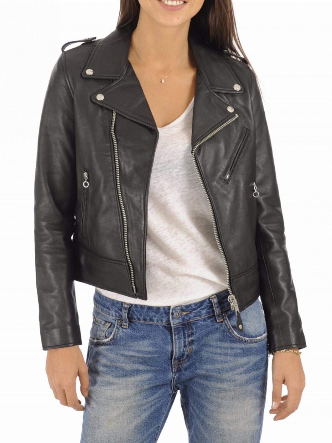 Black Women’s Pure Leather Jacket